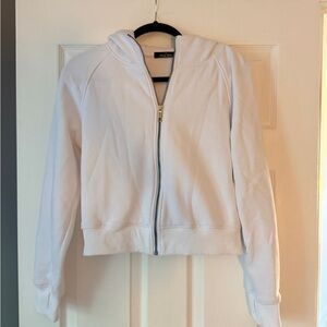 Classic White Zip-Up Hoodie